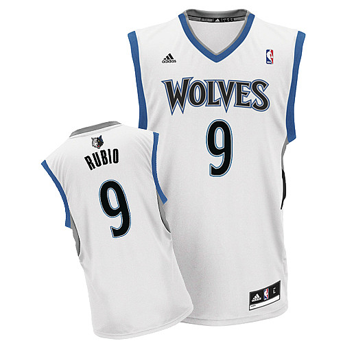  NBA Minnesota Timberwolves 9 Ricky Rubio New Revolution 30 Swingman Home White Jersey